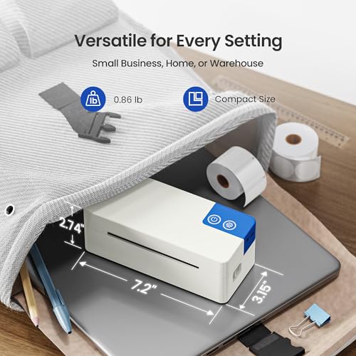 Image of Bluetooth Thermal Shipping Label Printer, 4x6 Portable Thermal Label Printer, Compatible with iPhone, Android, Windows & Mac, Widely Used for USPS UPS Amazon Shopify Etsy (Cream)