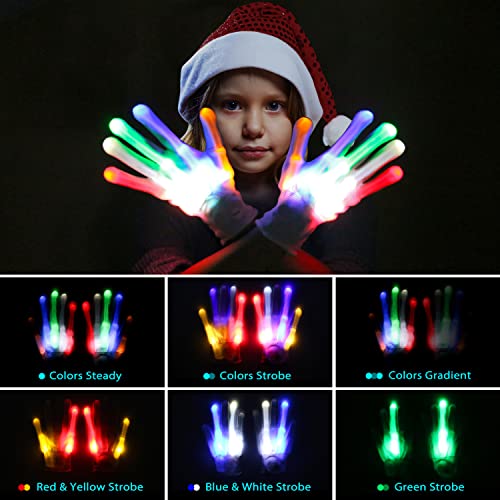 Aywewii Led Gloves For Kids Cool Toys Boy Toys Flashing Gloves And Shoelaces With 6 Modes Light Up Toys For 8-10 Years Old Boys Fun Toys Gifts For Dances, Performances And Birthday Parties #TOP1