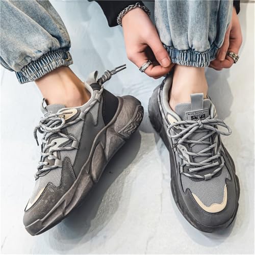 Y2K Mesh Fabric Chunky Style Height Boosting Sneakers for Men Fall Outdoor Casual Running Travel Use with Anti Skid Thick Sole and Modern Streetwear Look4