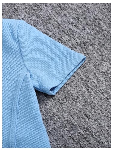 OYOANGLE Girl's 3 Pack Textured Short Sleeve T-Shirt Set Square Neck Asymmetrical Hem Summer Tee Shirts4