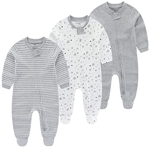 Image of Kiddiezoom Baby Cotton Footed One-Piece Romper Multiple color combinations Jumpsuit Set For Newborn baby