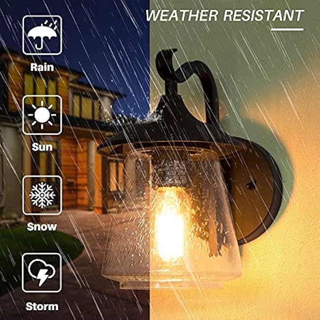 LOG BARN Outdoor Wall Light Farmhouse Exterior Lantern Black A03356 1-Light