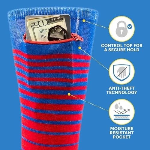 Ultimate Sports Fan Socks with a Pocket - Anti Pickpocket Funny Socks for Men & Women w/Zipper Pocket2