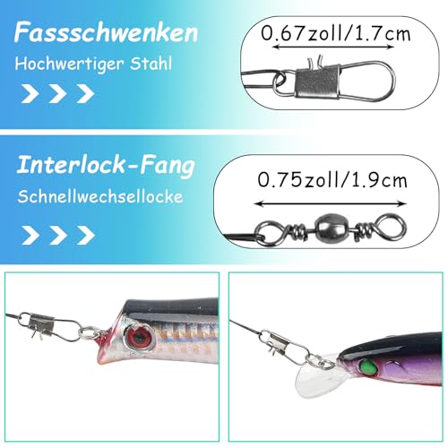 20 Stück Stahlvorfach Hecht, 25 und 30cm Schwarz Fluorocarbon Vorfach Leader mit Wirbel & Karabiner Spinnvorfach Vorfach Zum Spinnangeln Angelvorfächer Für Salzwasser Süßwasser