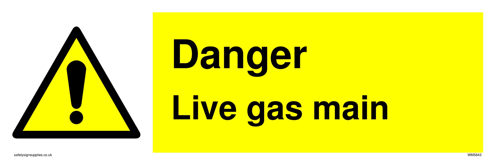 Danger Live gas main Sign - 300x100mm - L31