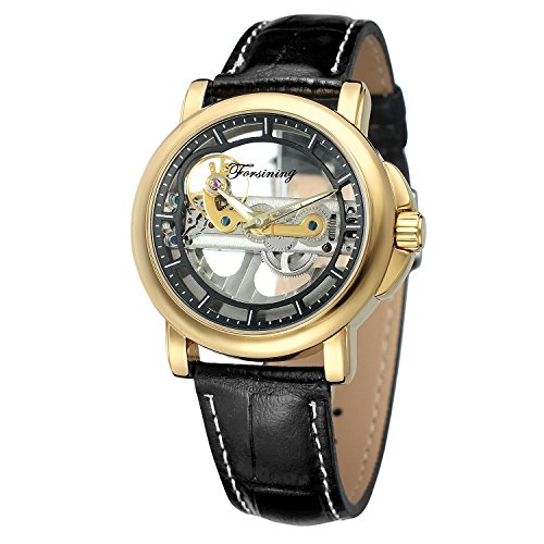 FORSINING Mens Automatic Mechanical Fashion Causel Leather Band Skeleton Self Winding Batteryless Watch (B0762K2F9S) Amazon Price History, Amazon Price Tracker