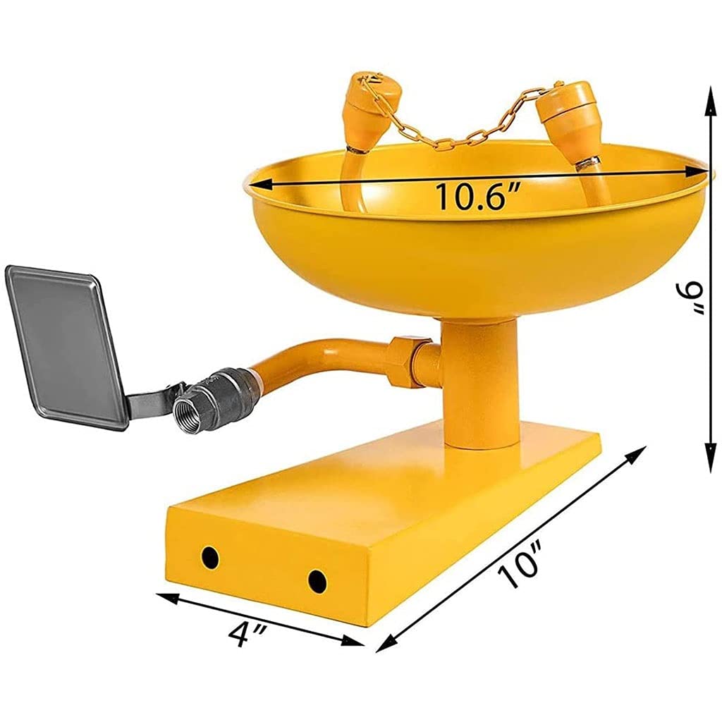 Station de Lavage Oculaire Urgence Douche Oculaire Fixée Au Mur Rondelle Oculaire a Revêtement ABS Acier Inoxydable pour Le Nettoyage d'urgence