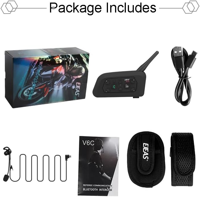 Miniatura 6 de MIMIRACLE Auriculares de árbitro, sistema de comunicación de árbitro con auriculares, intercomunicador Bluetooth V6 para fútbol, balonmano, 1 paquete