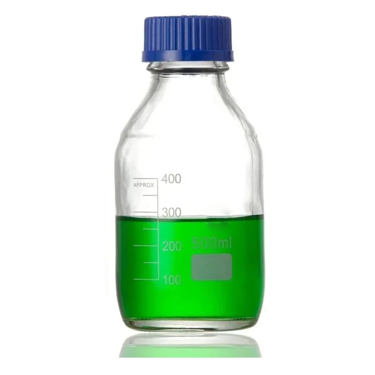 Cristalería de Laboratorio Botella de vidrio transparente azul de 100/250/500/1000 ml con escala de boca de rosca for laboratorio.(Clear 1000ml)