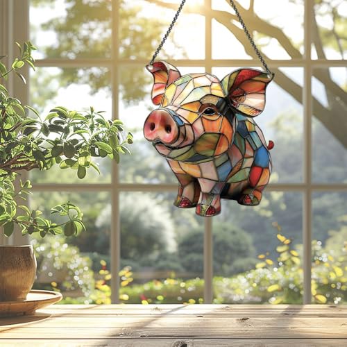Image of Pig Acrylic Ornament Gift for Pig Lovers Christmas Hanging Decor