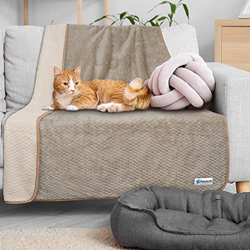 PetAmi Waterproof Dog Blanket, Leakproof XL Pet Blanket for Large Dogs, Furniture Sofa Couch Cover Protector, Fleece Cat Throw Bed Crate Kennel, Reversible Washable Soft Plush, Twin 60x80 Taupe Beige - Image 7