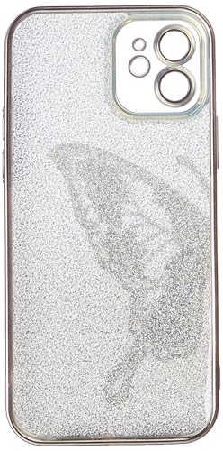 Image of SHINESTAR 3D Butterfly Case for iPhone 12 Cover, Cute Girly Glitter Bling Luxury Back Cover for Women Girls Protective Shockproof Slim Camera Protection for iPhone 12 - Black