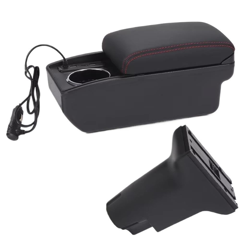 FSOZDBBPL For Fiat 500 2012-2025 Car Armrest Box Auto Storage Box Retrofit Parts Interior Parts(A1 Fast charging)