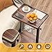 C Table End Table Adjustable Height, 360°Swivel TV Tray Table for Small Spaces, Couch Tables That slide under, C Shaped Side Tables living room and bedroom for Sofa, Bed,Chair, Snack (Walnut Brown)
