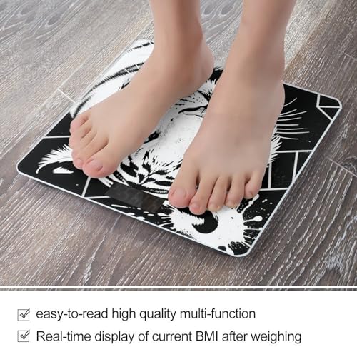 Báscula digital de baño Black White Tiger con pantalla LED miniatura 5