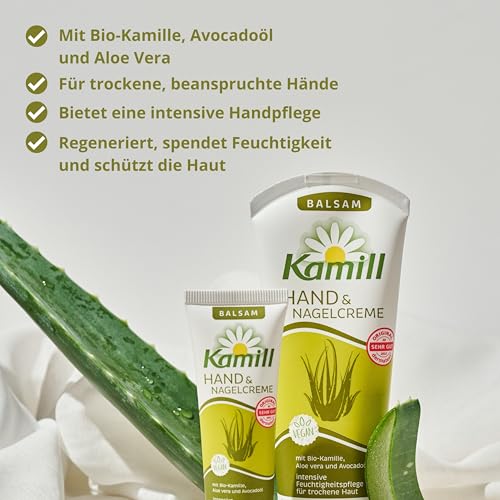 3er Pack Kamill Hand- & Nagelcreme BALSAM (3 x 100ml) - bietet intensive Pflege, Feuchtigkeit & Schutz mit Avocadoöl & Aloe Vera für trockene, beanspruchte Hände, ohne Mikroplastik – Bild 3