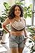 Plus Size Crochet Lace High Neck Bralette for Women | Summer Swimsuit Bikini Cami Womens Casual Tops Sports Bra (Mocha, XL)