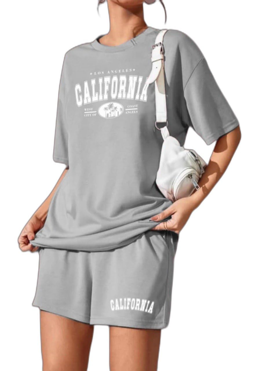 Women's Round Neck Half Sleeve Printed Oversized T-Shirt and Shorts Set | Top and Shorts for Girls-picture-20