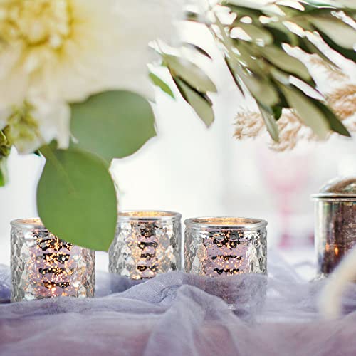 Haviti 12Pcs Votive Candle Holders, Silver Tea Light Candle Holders For Table Centerpiece thumb #7