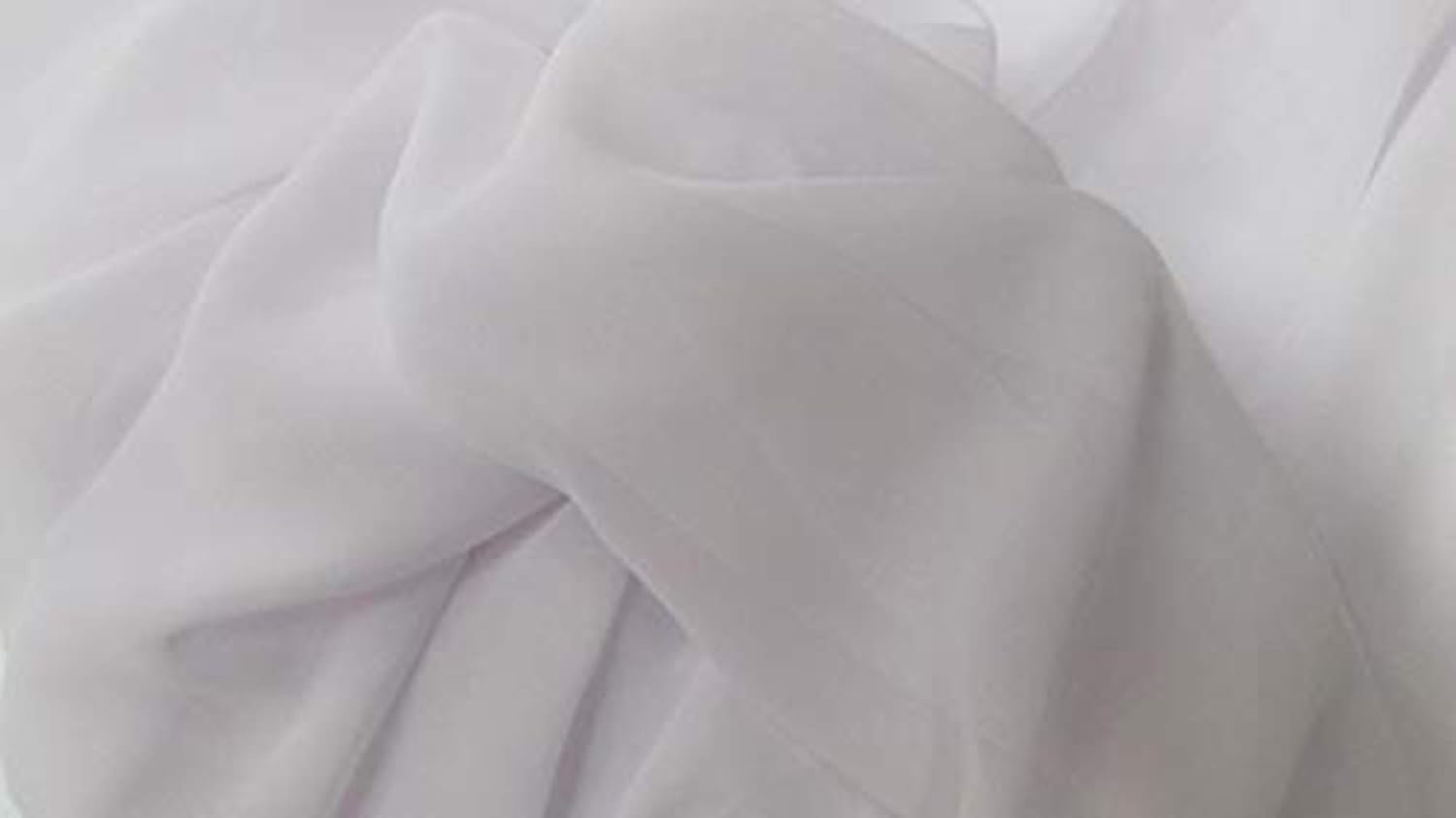 White Chiffon Fabric 60" Wide (30ft) 10 Yards One Continuous Piece, Premium Polyester Perfect for Wedding Decor, Party & Event Decor, Draping Panels & Dresses