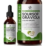 Soursop Graviola Liquid Drop for Cell Support & Regeneration, Immune System and Gut Health Support, Pure Soursop Bitters Liquid, High Absorption, Sugar/Gluten Free, Natural Flavor, 4 Fl Oz