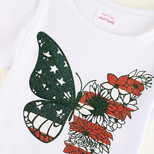 Image of 4th of July Shirts for Girls Patriotic American Flag Kids Clothing