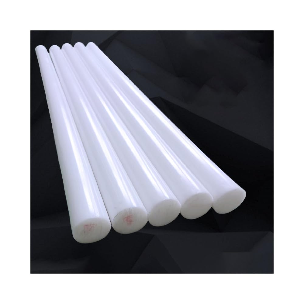 Schwarz/weiße POM-Polyoxymethylen-Kunststoffstäbe, 2er-Pack, 500mm Länge, 3–50mm Durchmesser, Runde Stäbe For Präzisionsbearbeitung, Geringe Reibung Und Hohe Steifigkeit(White,7x500mm)