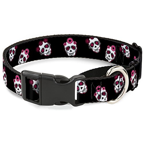 Collar para perro Calaveras de azúcar resistente ajustable con hebilla metálica original 2