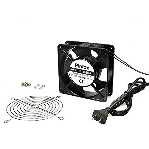 Pinfox 110V AC Axial Cooling Fan, 120mm x 120mm x 38mm 115V 120V High Speed for Cabinet, Incubator, Home Brewing