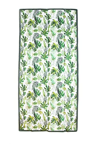 Image of Little Unicorn 5'x10' XL Outdoor Family Picnic & Beach Blanket | Durable & Water-Resistant Fabric | Compact Fold & Easily Wipes Clean | Zipper Pocket (Tropical Leaf)