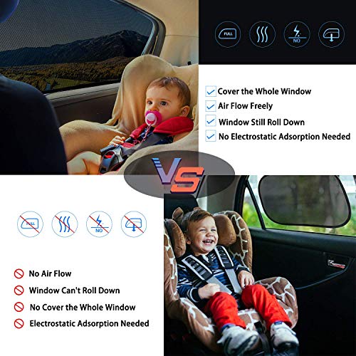 Car Window Shade, Upgraded Breathable Mesh Car Rear Side Window Sunshades Protect For Baby Kids From The Sun Universal Fit For Most Of Cars Suv Mpv Road Travel Accessories, Black, 2 Pack (Universal) #TOP1