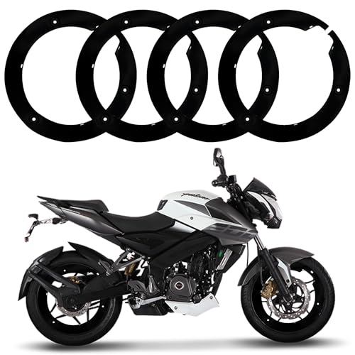 Image of OTO2EYE Bike Wheel Cover for 17 inch Wheel Bajaj Pulsar NS200 4Pcs Set ABS Plastic Black