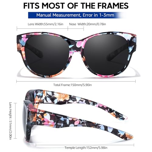 Xfeel Polarized Sunglasses Over Glasses for Women Trendy Shades Over Prescription Eyeglasses Sun Glasses4