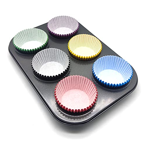 Image of Standard Baking Cups, Classic Black Greaseproof Festive Cupcake Liners, 150-count