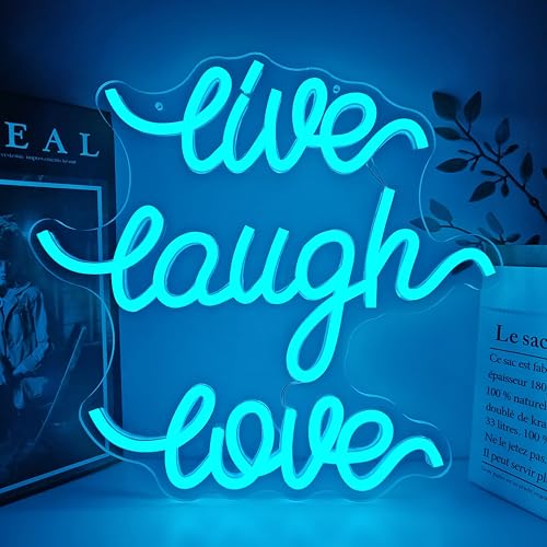 Jeanchrl Live Laugh Love Neon Sign for Living Room Wall LED Sign for Office Bedroom Dimmable Live Laugh Love Neon Wall Art Colorful Light Up Sign Birthday Gifts Size 12.48 * 11.85 in