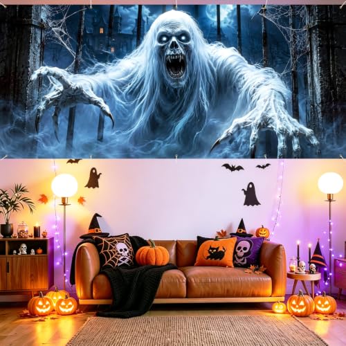 Image of Halloween Garage Door Decorations 7 x 16 ft, Ghoul Gate Cover