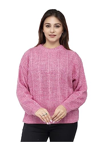Wear lusso Women 100% Wool Pullover Sweater Regular Fit for Winter Wear | Full Sleeve | Stylish Sweater Crafted with Comfort Fit and Modern Clothing for Winter Wear