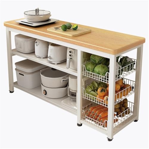 HJCKJSMEOU Estante multiusos de almacenamiento de cocina de 3 niveles, organizador versátil para baño, sala de estar, solución de ahorro de espacio de 100 cm