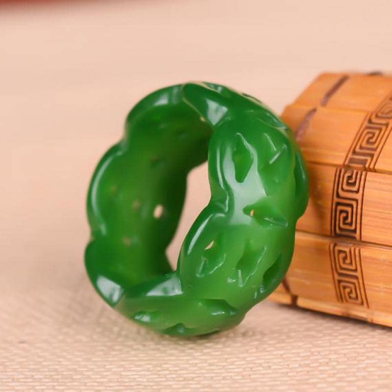 Pierres de jade vert bague sculptée homme le cadeau feng shui idéal