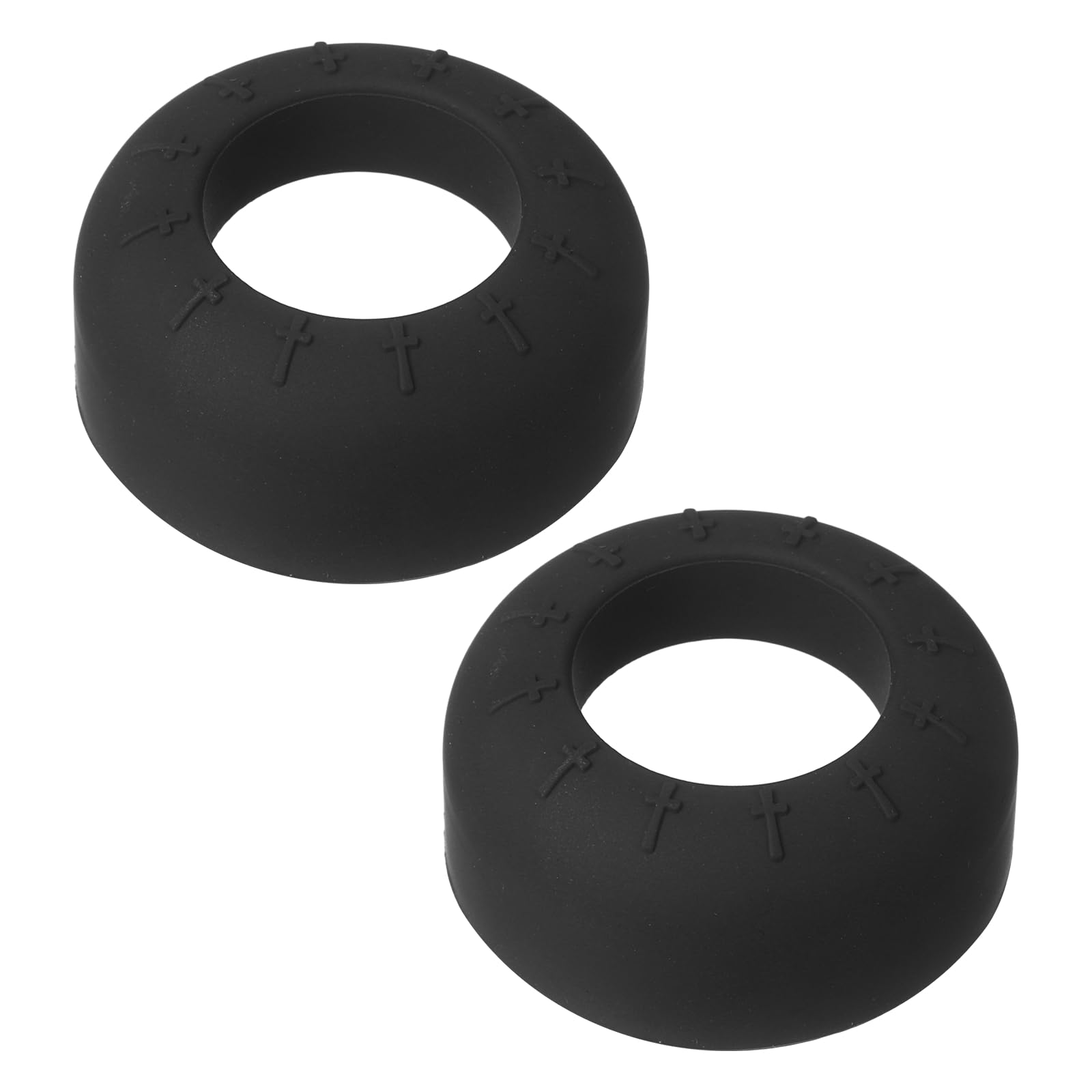 YELARXI Bat Grip Choke Up Ring, Pressure Baseball Rings Bat Knob Soft Silicone Grip Rings Improve Swing and Increase Control 2Pcs & Black - Fit for (Baseball/Softball/Teeball)
