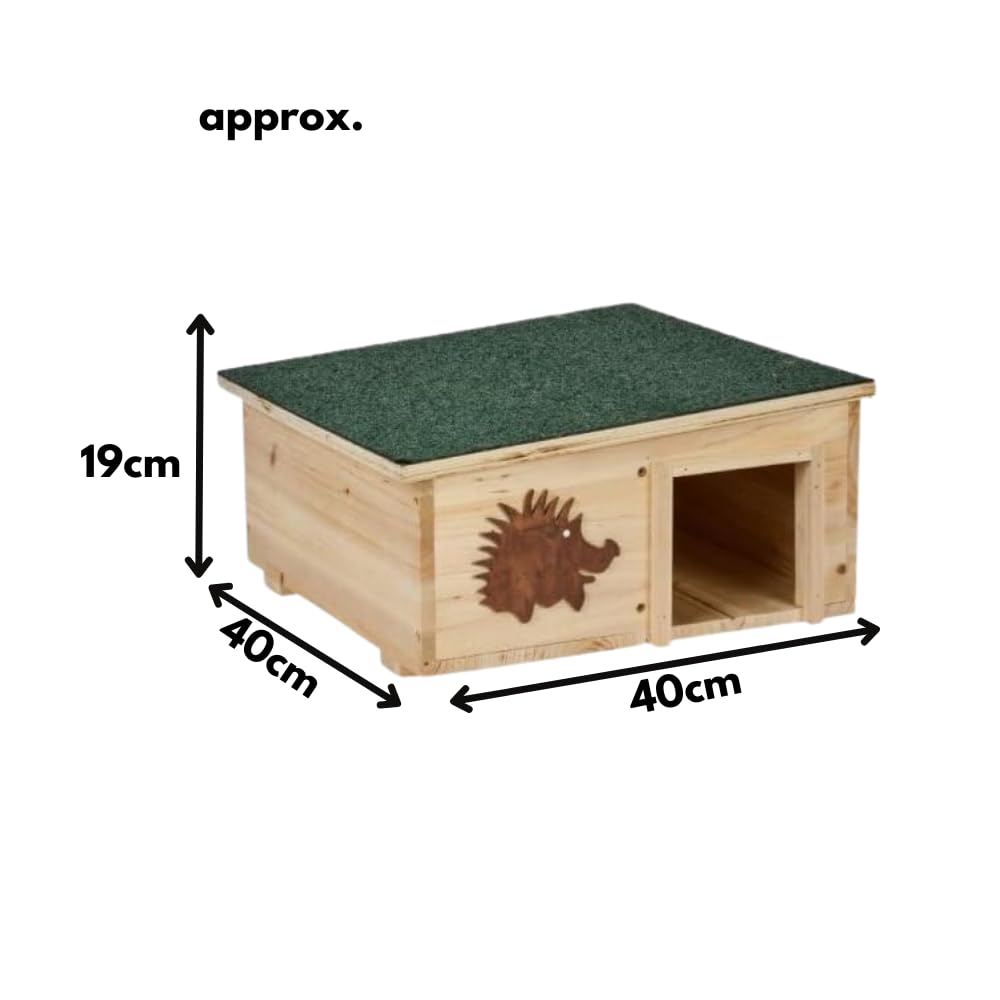 Garden Mile Maison pour hérisson en bois pour jardin, abri d'hibernation, station d'alimentation pour hérisson, habitat extérieur résistant aux prédateurs, abri en bois pour la faune