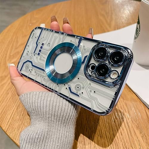 Coque pour iPhone 13 Pro Max antichoc avec placage transparent magnétique