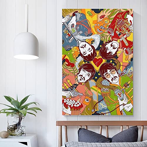 Poster décoratif The Beatles – Impression sur toile – Décoration murale moderne pour chambre à coucher – 30 x 45 cm - Les Beatles, Paul McCartney, John Lennon, RIngo Starr, George Harrison Poster décoratif The Beatles - Impression sur toile - Décoration murale moderne pour chambre à coucher - 30 x 45 cm – Image 6