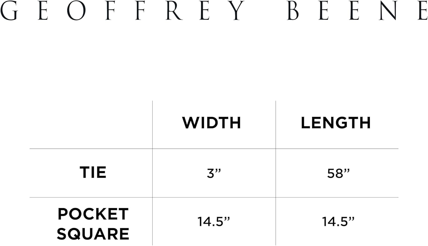 Geoffrey Beene Mens Classic Formal Casual Modern Pattern Design Textured Floral Necktie Pocket Square Set - Image 9