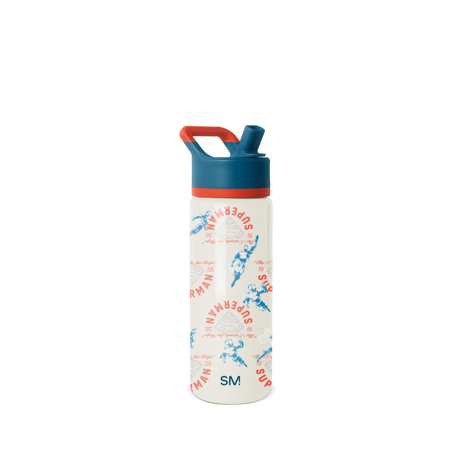 Simple Modern Kids Summit Water Bottle with Straw Lid | DC Comics Superman 18oz Stainless Steel Cup Insulated Tumbler for Boys, Girls, School | Stand for Hope