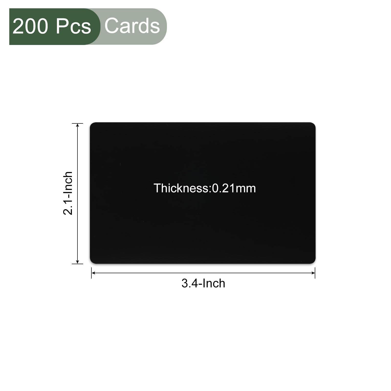 YOKIVE 200 Pcs Metal Business Card with Smooth Surface, Laser Engraving Aluminum, Great for Office Hotel, Workshop (Black - Image 2