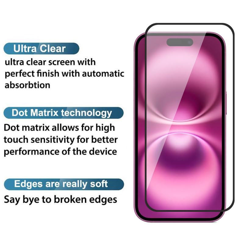 Image of Gorilla Extra Strong Premium HD+ ESD Anti Static Tempered Glass for Apple iPhone 16 Plus Edge to Edge Full Coverage Fingerprint and Oil Resistant with Easy Installation Kit