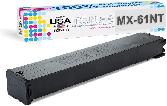 MADE IN USA TONER Compatible Replacement for Sharp MX-61NT, MX3050, MX3070, MX5070, MX2651, MX3051, MX3061, MX3071, MX3551, MX3561, MX3571, MX4051, MX4061 Black, 1 Cartridge