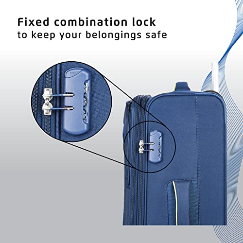 Image of Safari Antitheft Trolley Luggage Bag, Large Size, 8 Wheel Travel Luggage for Men and Women, Check-in Luggage, 81cm, Blue