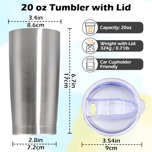 Image of 20oz Tumbler Insulated Tumblers Vacuum Coffee Mug with Lid SS 12Pack